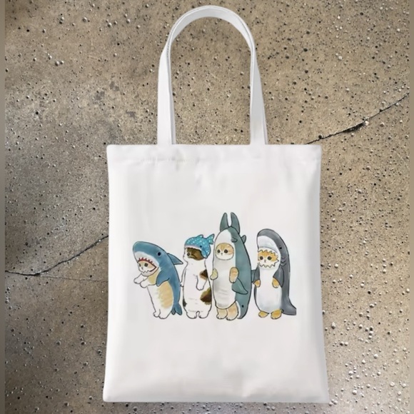 Shark Cats Canvas Tote - Picture 2 of 2